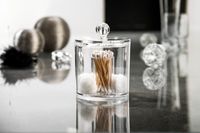 Wattebäuschchen Halter mit Deckel - Transparent