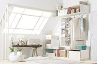 Daman Beige Kleidungs-Organizer zum Aufhängen mit 6 Fächern