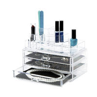 Großer Schmuck und Make-up Organizer mit 3 Schubläden - Transparent