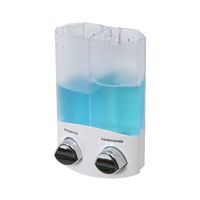 Selbstklebender Doppelter 2 x 310ml Seife/Shampoo-Spender - Weiß