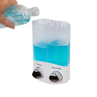 Selbstklebender Doppelter 2 x 310ml Seife/Shampoo-Spender - Weiß