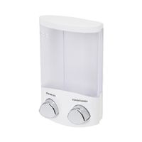 Selbstklebender Doppelter 2 x 310ml Seife/Shampoo-Spender - Weiß