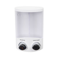 Selbstklebender Doppelter 2 x 310ml Seife/Shampoo-Spender - Weiß