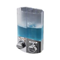 Selbstklebender Doppelter 2 x 310ml Seife/Shampoo-Spender - Chrom