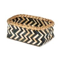"Zebra" Kleiner Bambuskorb - Schwarz / Natur