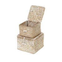 Set aus 2 "Tresor" Seegras-Aufbewahrungskörben - Beige