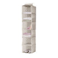 Daman Beige Kleidungs-Organizer zum Aufhängen mit 6 Fächern