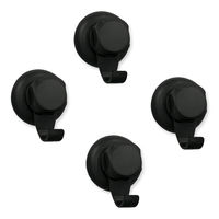 "Bestlock Black" Saugnapf Set mit 4 kleinen Haken für die Montage an der Wand