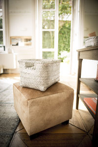 "Dalat" Großer Bambus Ablagekorb - Weiß